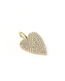 Embellished Heart 14k Plated Rhinestone Charm