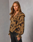 Maicie Paisley Mock Neck Top