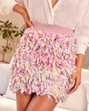 Tropic Muse Fringe Mini Skirt