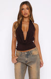 Homesick Cowl Neck Top Chocolate