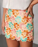 Sweet Petals Printed Lace Mini Skirt