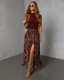 Levvie Front Tie Maxi Skirt