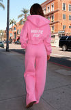 Offstage Cropped Zip Hoodie Bubblegum