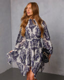 Halle Asymmetrical Printed Shirt Dress