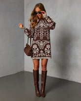 Deysi Printed Sweater Mini Dress