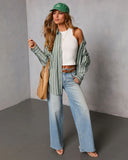 Ivy Collective Striped Buttoned Up Top