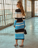 Style Boost Color Block Knit Midi Dress