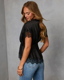 Sereina Satin Lace Trim Top