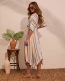 At Beachside Flowy Linen Midi Dress