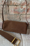 Gannon Shoulder Bag Chocolate Faux Suede