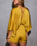 Maven Satin Kimono Sleeve Romper