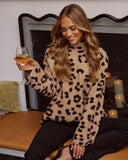 Charlah Leopard Print Mock Neck Sweater