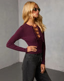 Savenia Lace Up Front Tie Top
