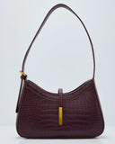 Verah Vegan Leather Croc Embossed Shoulder Bag