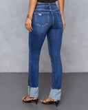 Aldah Super Stretch Cuffed Mid Rise Jeans