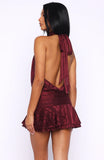 Captivate My Focus Mini Dress Wine