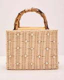Island Light Embellished Straw Basket Tote