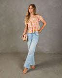 Honey Day Tiered Floral Lace Trim Top