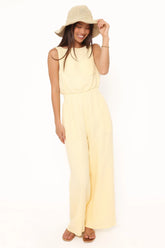 Brenna Cotton Jumpsuit Baby Yellow