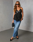 Lush Reign Pleated Chiffon Tank Top