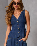 Easy Classic Denim Peplum Top