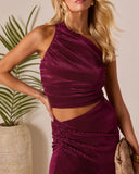 Palmaria Pleated Halter Top