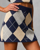 Heritage Grid Knit Argyle Mini Skirt