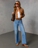 Butternut Suede Button Up Top