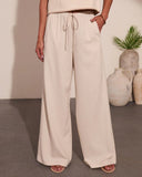 Loriela Drawstring Wide Leg Linen Blend Pants