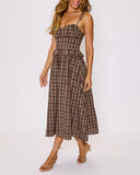 Emma Plaid Midi Dress
