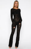 Major Attitude Lace Jumpsuit Black