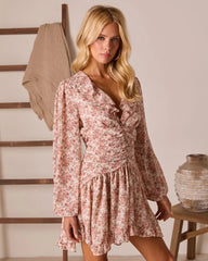Muted Field Printed Mini Dress