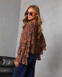 Autumn Eve Printed Tiered Sleeve Top