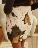 Spiced Saddle Cow Print Mini Skirt