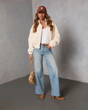 Polar Whisper Cropped Ribbed Puffer Jacket