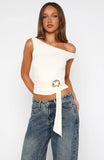 Stuck In A Dream Off Shoulder Top Bone