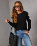 Air of Romance Embroidered Shoulder Knit Sweater
