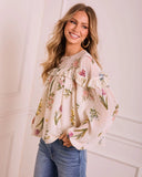 Petal Dance Floral Ruffle Blouse