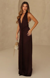Delicate Delight Maxi Dress Chocolate
