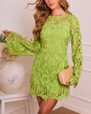 Meadow Haven Floral Lace Crochet Mini Dress