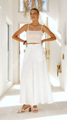 Avery Wide Leg Pants White