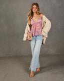 Sheerlight Muse Ruffle Paisley Print Tank