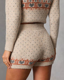 Ginger Snap Fair Isle Knit Shorts
