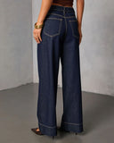 Weekend Plans Rigid High Rise Wide Leg Jeans