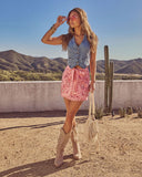 Bandana Breeze Paisley Waist Tie Mini Skirt