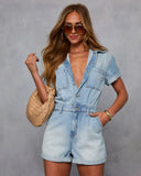 Tamia Cuffed Denim Romper