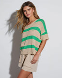 Ardelle Striped Short Sleeve Sweater