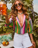 Eternal Sunshine Striped Button Down Top