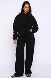 Glow Your Own Way Studded Wide Leg Sweatpants Black