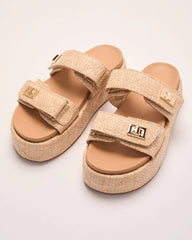 Grazia Raffia Platform Sandals
